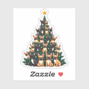 Pegatina Árbol de Navidad con perros terrier Regalo de Navi