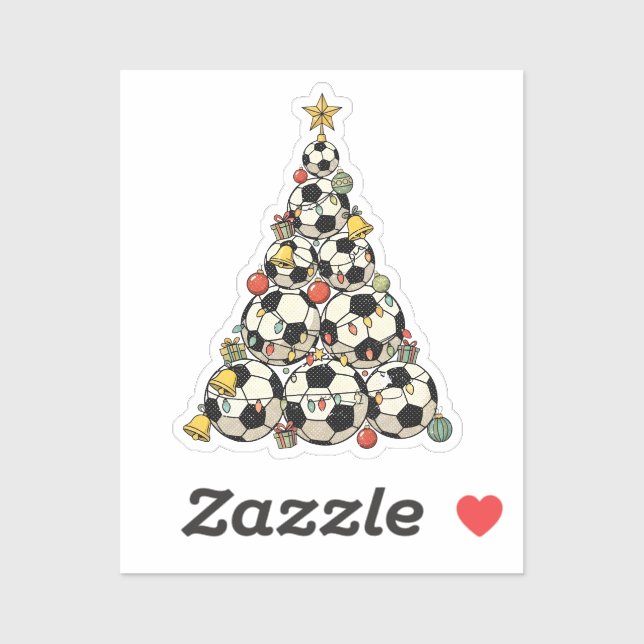 Pegatina Árbol de Navidad de Fútbol (Hoja)