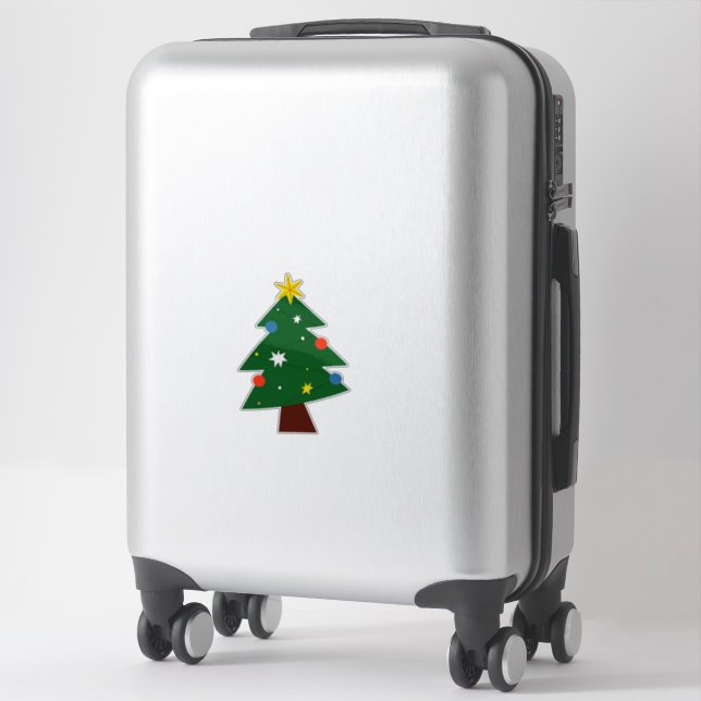 Pegatina Árbol de Navidad decorado (Maleta)
