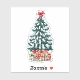 Pegatina Árbol de Navidad nevado