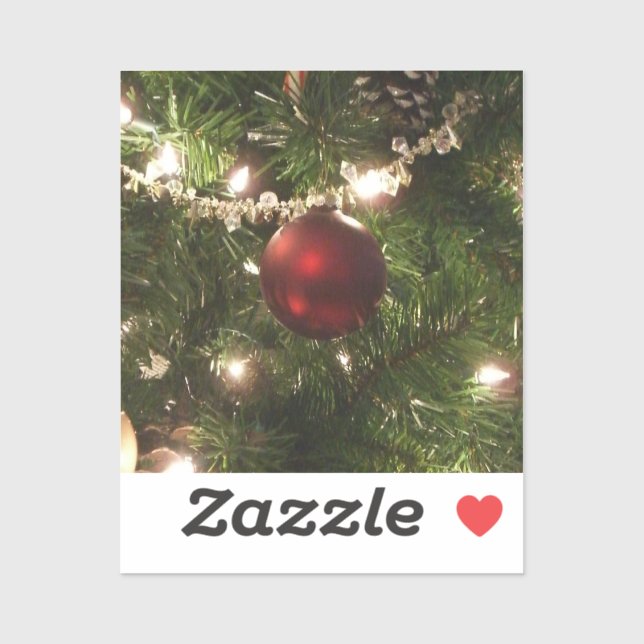 Pegatina Árbol de Navidad que ferio Bonito Verde y Rojo (Hoja)