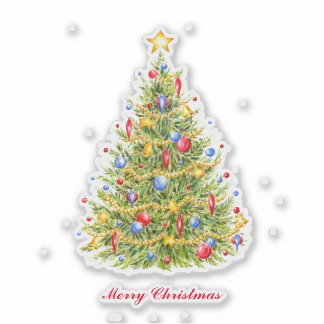 Pegatina Árbol de Navidades tradicionalesPegatina de vinilo (Anverso)