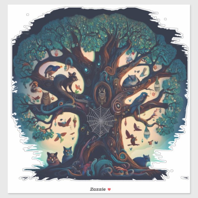 Pegatina Árbol De Roble De La Vida (Hoja)