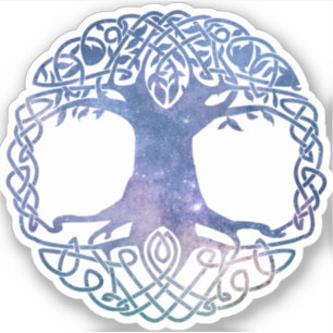 Pegatina Árbol de vida celta de la galaxia del espacio ultr