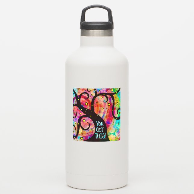 Pegatina Árbol divertido que tienes este Inspirador caprich (Botella de agua)