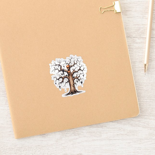 Pegatina Árbol espeluznante de Personalizados cortos pero a (Cuaderno)