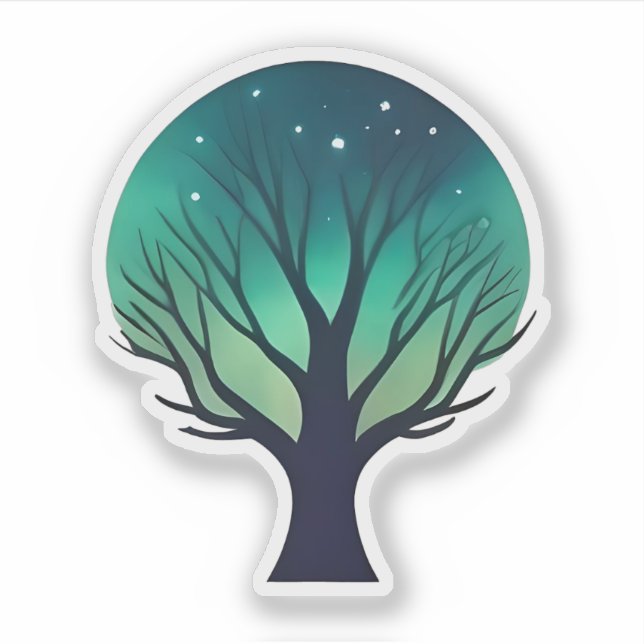 Pegatina Árbol iluminado de tranquilidad (Anverso)