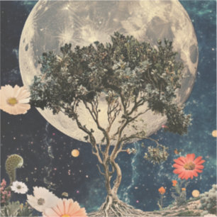 Pegatina Árbol iluminado y flores