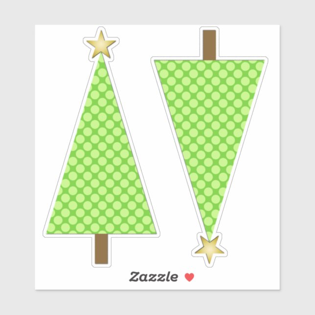 Pegatina Árbol moderno de Navidad del Punto Verde de Polka  (Hoja)
