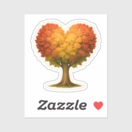 Pegatina Árbol otoñal con forma de corazón