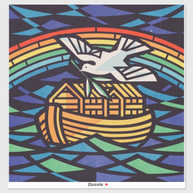 Pegatina Arca de Noé con Espíritu Santo (Hoja)