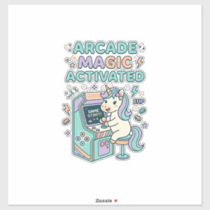 Pegatina Arcade de Unicornio Magia Activada Producto de Mod