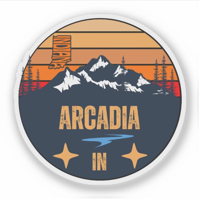 Pegatina Arcadia, Indiana (Anverso)