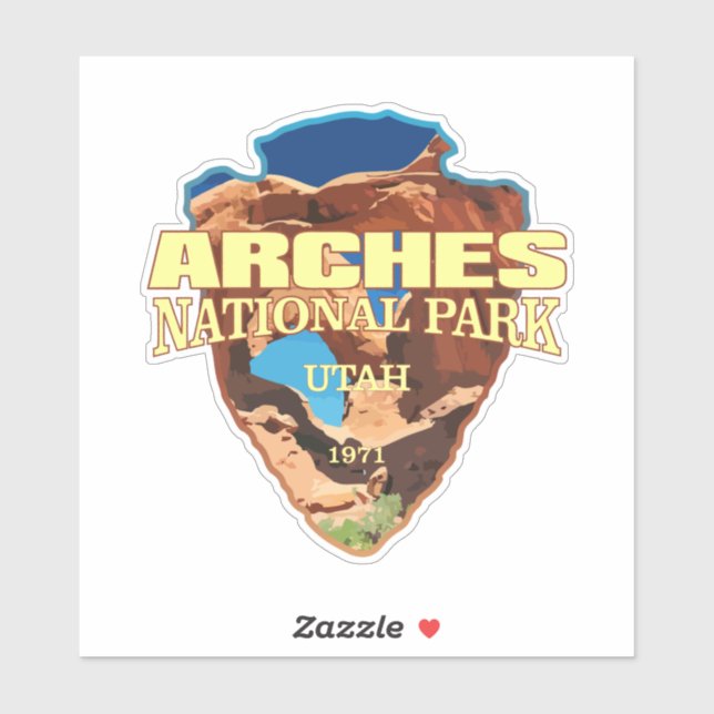 Pegatina Arches NP (punta de flecha) (Hoja)