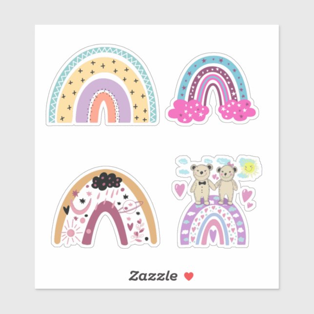 Pegatina arcoiris (Hoja)