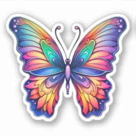 Pegatina Arcoiris Abstract Butterfly acuarela