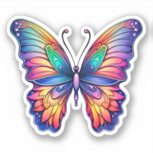 Pegatina Arcoiris Abstract Butterfly acuarela
