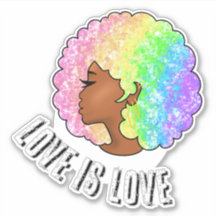 arcoíris afro LGBTQ el amor es amor orgullo chica 