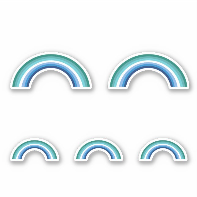 Pegatina Arcoíris Azul Hombre Gay (Anverso)
