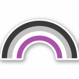 Pegatina Arcoiris con bandera del orgullo asexual