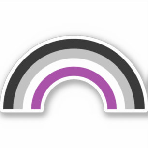 Pegatina Arcoiris con bandera del orgullo asexual