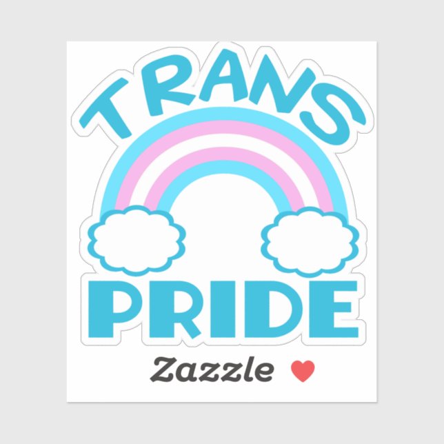 Pegatina Arcoiris con bandera transgénero del orgullo trans (Hoja)