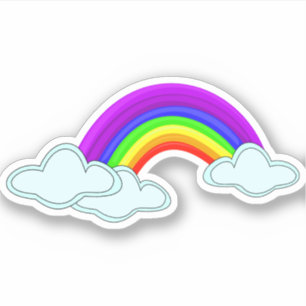 Pegatina Arcoiris con nubes