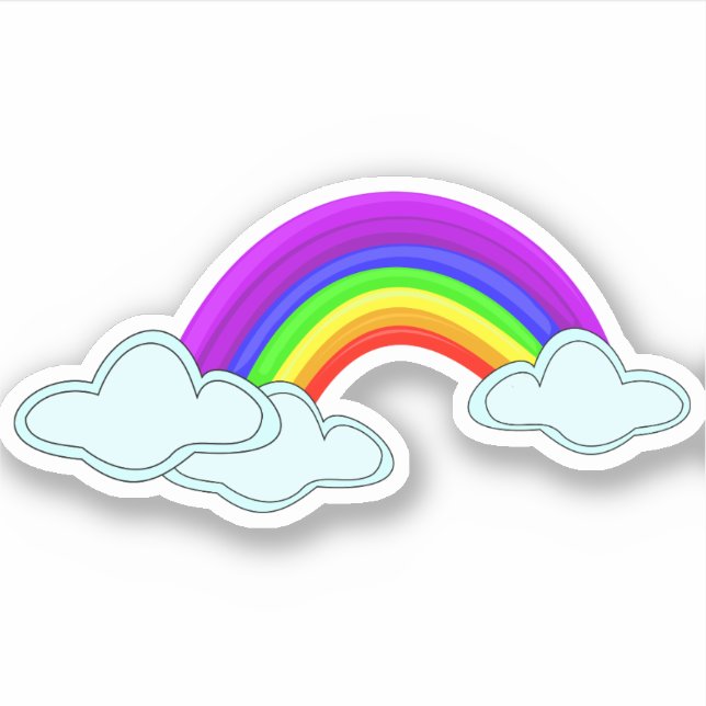 Pegatina Arcoiris con nubes (Anverso)