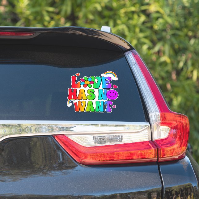 Pegatina Arcoíris de Amor No Tiene Necesidad (Lado del coche)