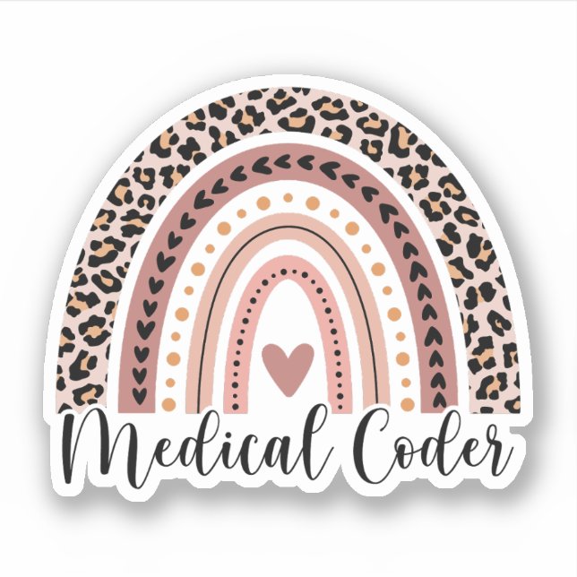 Pegatina Arcoiris de codificador médico, regalos de codific (Anverso)