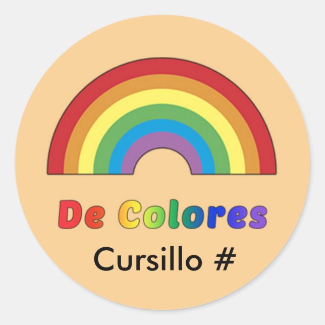 Pegatina arcoiris de Colores (Anverso)