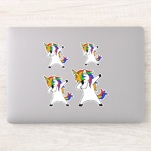 Pegatina Arcoiris de Dabbing Unicorn