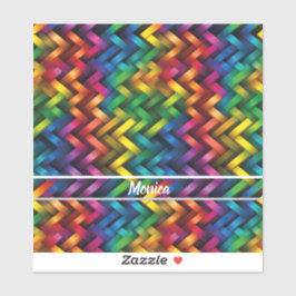 Pegatina Arcoíris de Geometría Vibrante