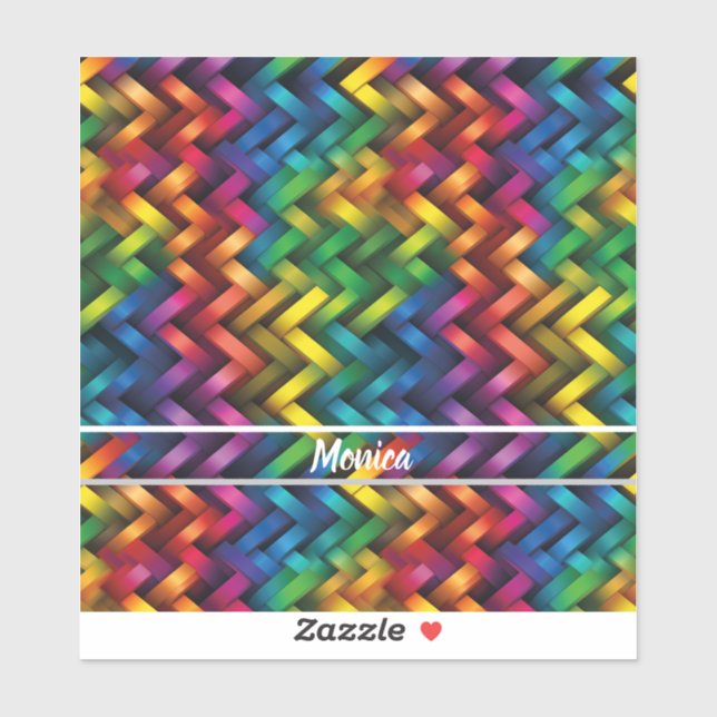 Pegatina Arcoíris de Geometría Vibrante (Hoja)