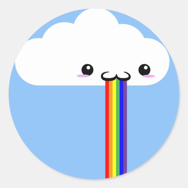 Pegatina arcoiris de la nube (Anverso)
