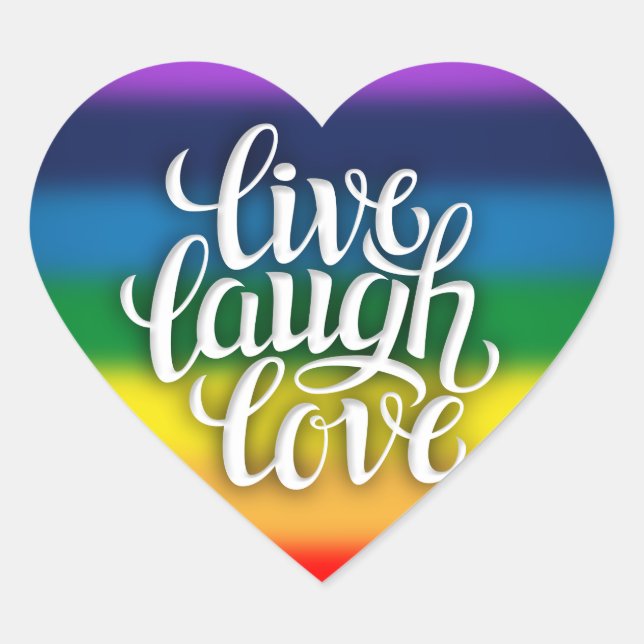 Pegatina arcoiris de Live Laugh Love (Anverso)