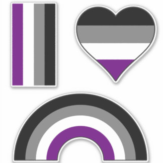 Pegatina Arcoiris del orgullo asexual +{ Ace | Demi | Gris 
