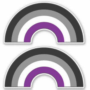 Pegatina Arcoiris del orgullo asexual +{ Ace   Demi   Gris 