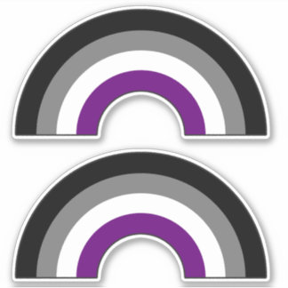 Pegatina Arcoiris del orgullo asexual +{ Ace | Demi | Gris