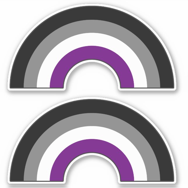 Pegatina Arcoiris del orgullo asexual +{ Ace | Demi | Gris  (Anverso)