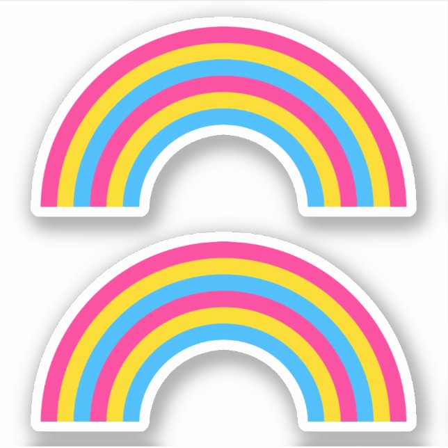 Pegatina Arcoiris del Orgullo Panorámico (Anverso)