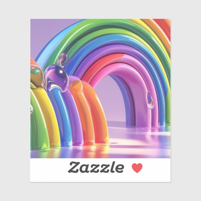 Pegatina Arcoiris distorsionados (Hoja)