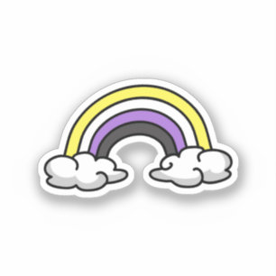 Pegatina Arcoiris no binario corto