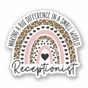 Pegatina Arcoiris Recepcionista, Regalo Para Recepcionista