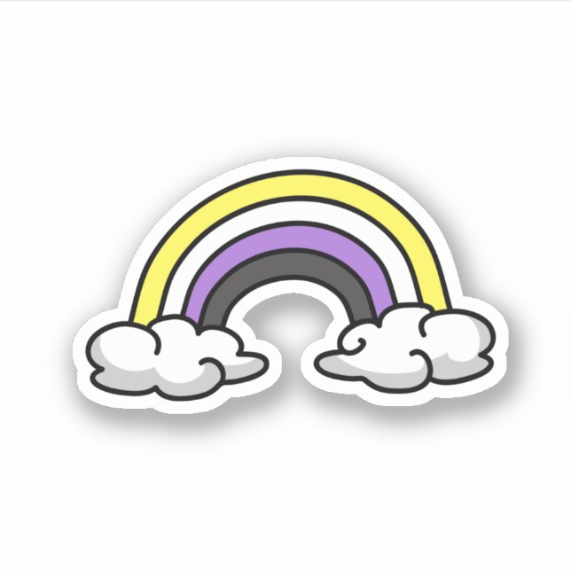 Pegatina Arcoiris recortado no binario (Anverso)