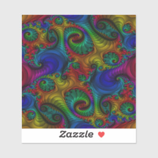 Pegatina Arcoiris trippy con síquice fractal