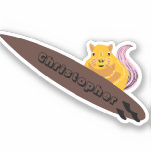 Pegatina Ardilla adorable surf vinil decal