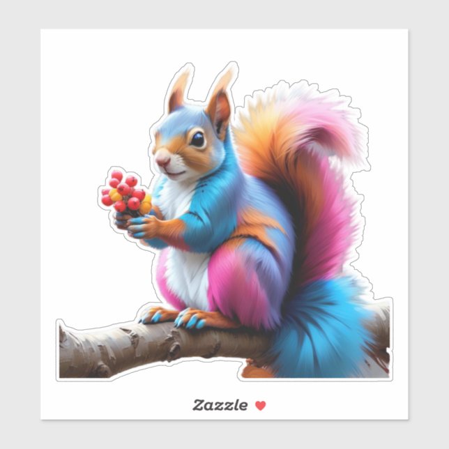 Pegatina Ardilla Cuta En La Rama-19274 (Hoja)