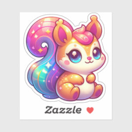 Pegatina Ardilla de barro agudo aderezada con chispa