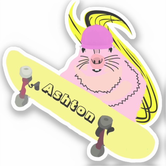 Pegatina Ardilla de nombre personalizada #1001 (Anverso)